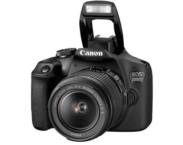 Canon EOS 2000D DSLR Camera and EF-S 18-55 mm Lens