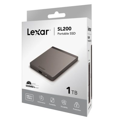 Lexar SL200 1TB Portable External SSD Up to 550MB/s Read (LSL200X001T-RNNNG)