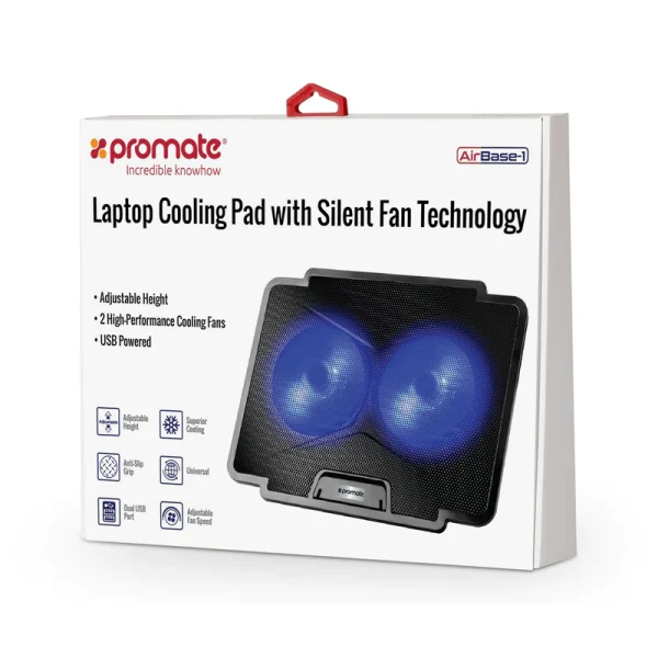 Promate Laptop Cooling Pad with Silent Fan