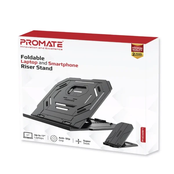 Promate Foldable Laptop and Smartphone Riser Stand