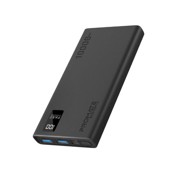 10000mAh Compact Smart Charging Power Bank with Dual USB-A & USB-C Output