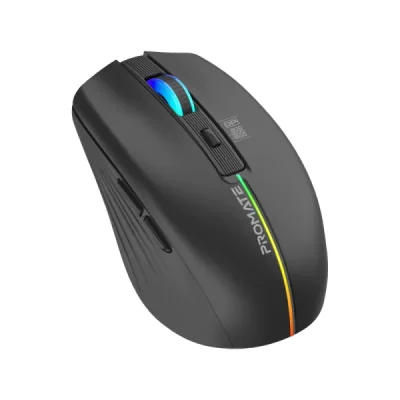 Promate 2.4GHz Wireless Ergonomic Optical Mouse with LED Rainbow Lights-Kitt