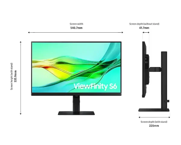 Samsung 24" ViewFinity S6 S60UD QHD Monitor (LS24D600EAUXUE)
