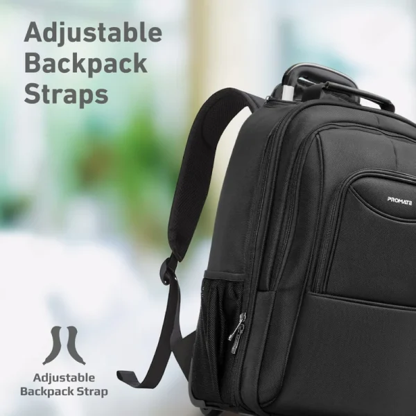 Promate Mogul-TR, SecureStorage™ Trolley bag for 16” Laptop with Multiple Large Compartments