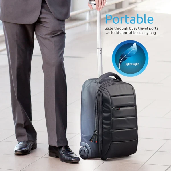Promate BizPak-TR, High Volume Heavy Duty Trolley Bag for Laptops up to 15.6” with Multiple Storage