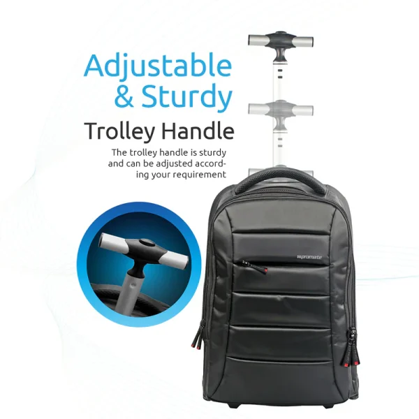 Promate BizPak-TR, High Volume Heavy Duty Trolley Bag for Laptops up to 15.6” with Multiple Storage
