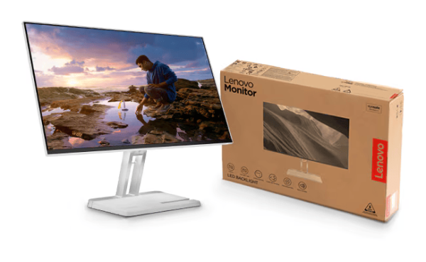 Lenovo L27i-4A 27" FHD Monitor, Integrated Speakers, Cloud Grey Color, Connectivity: 1 VGA, 2 HDMI 1.4 - (67BEKAC1AE)